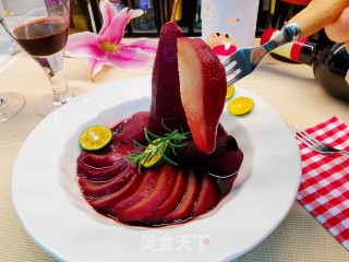 下颜值0失利，恋人节苦品，法度白酒烩啤梨的做法步调：9
