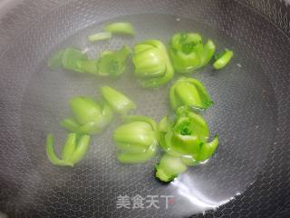 菜心白枣烧栗子的做法步调：3