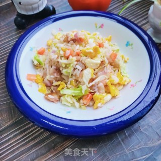 猪头肉虾仁炒饭的做法步调：10