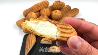 根底闪电泡芙，中壳又喷鼻又坚，奶油馅甘美浓重，非常值得一试。的做法步调：13