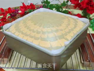 椰汁斑马纹古早蛋糕（10微暇圆模）的做法步调：12