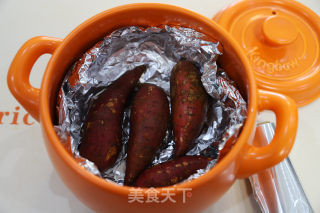 沙锅烤白薯的做法步调：4