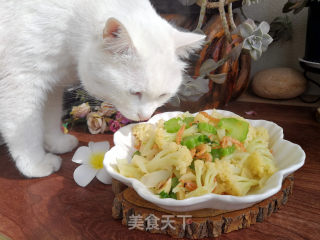 鳞虾烧花菜的做法步调：9