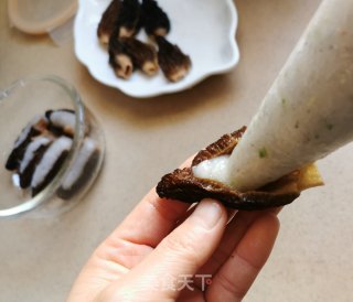 虾茸酿羊肚菌的做法步调：3
