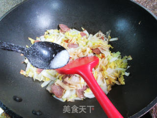 香肠豆腐皮炒娃娃菜的做法步调：10