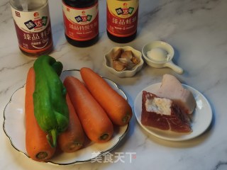 肉丝胡萝卜的做法步调：1