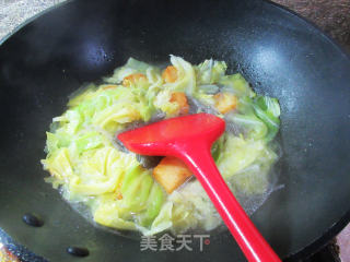 干贝烧牛心菜煮白薯粉条的做法步调：8