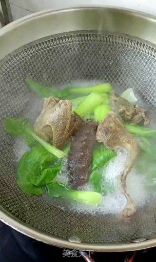 油菜海参鸽子汤的做法步调：7