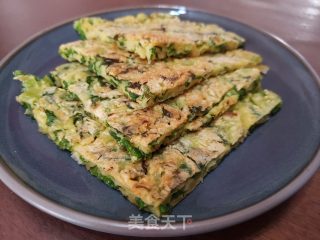 油麦菜鸡蛋饼的做法步调：11