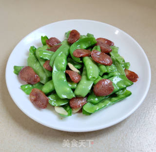 荷兰豆炒香肠的做法步调：7