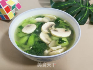 青菜蘑菇汤的做法步调：7