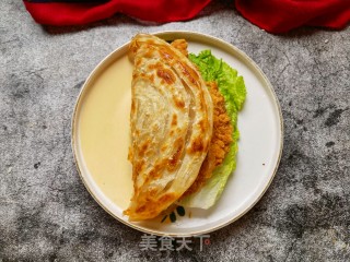 脚抓饼卷死菜鸡排的做法步调：12