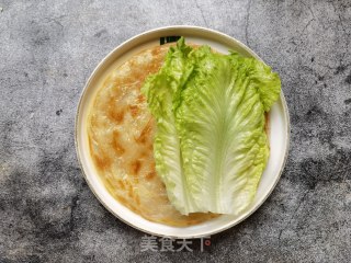 脚抓饼卷死菜鸡排的做法步调：10