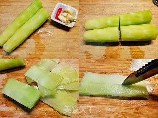洪亮爽心低脂安康好食，蒜喷鼻利剑灼莴笋的做法步调：2