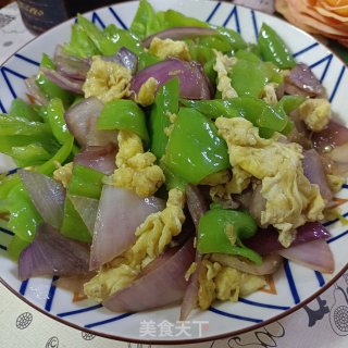 螺丝椒炒圆葱鸡蛋的做法步调：8
