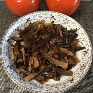 肉终炒鹿茸菇的做法步调：7