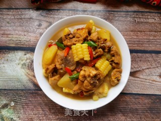 糯玉米土豆炖鸡腿的做法步调：22