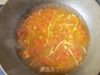 西白柿芽菜蛋花汤的做法步调：13