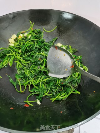 腐乳辣椒炒白薯叶的做法步调：7