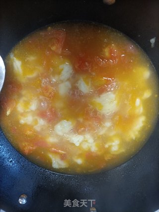 番茄鸡蛋疙瘩汤的做法步调：8