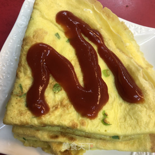 快脚早饭喷鼻葱蛋饼的做法步调：11