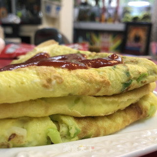 快脚早饭喷鼻葱蛋饼的做法步调：12