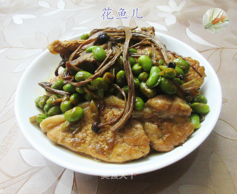茶树菇毛豆烧年夜排的做法