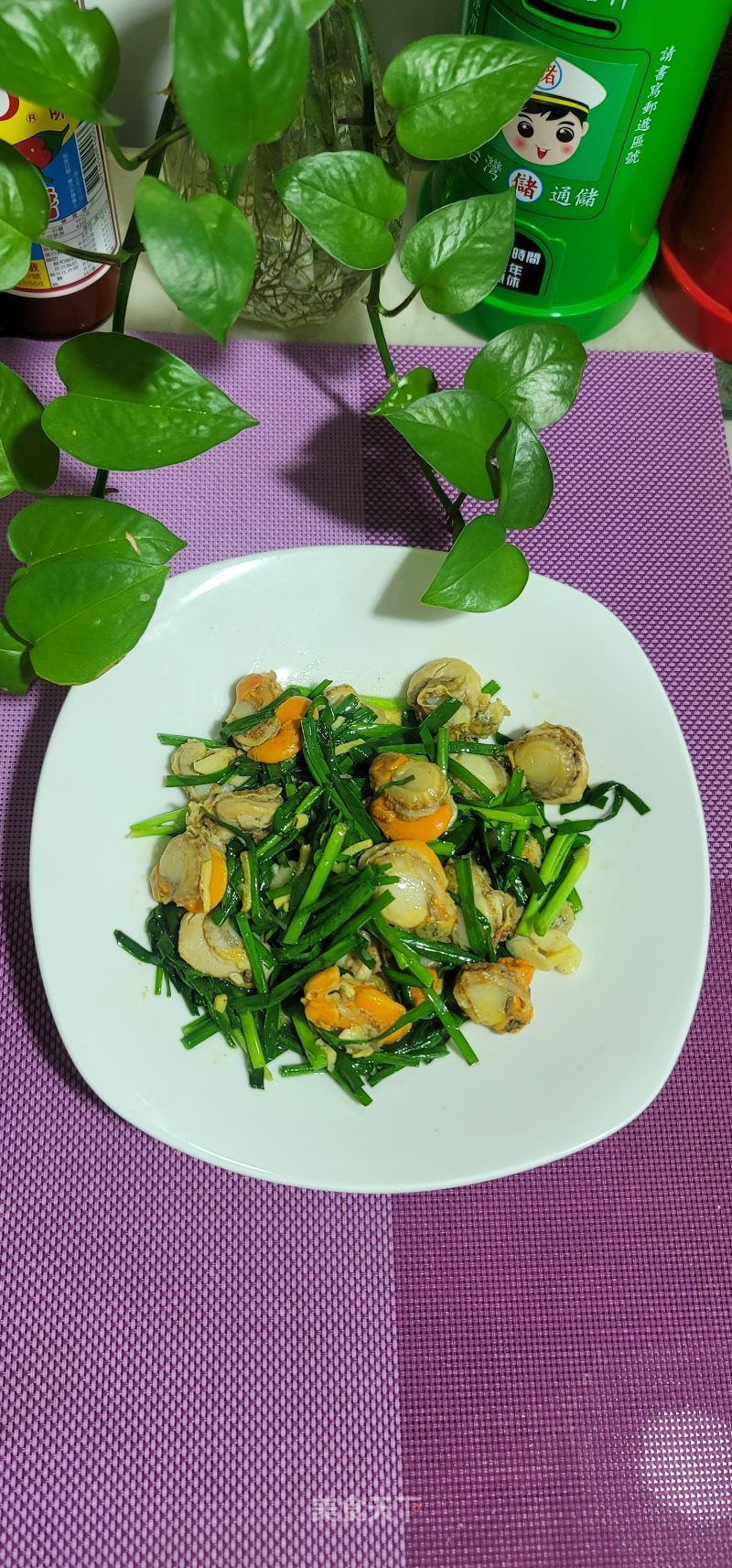 韭菜炒扇贝肉的做法