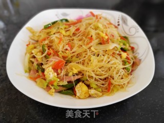 家常炒米粉的做法步调：8