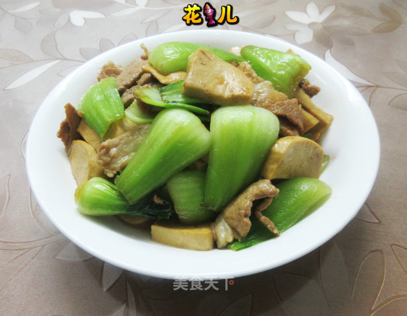 肉片菜梗炒陈素鸡的做法