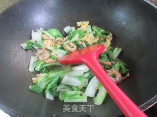 鸡蛋开洋炒毛毛菜的做法步调：9