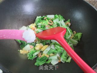 鸡蛋开洋炒毛毛菜的做法步调：7