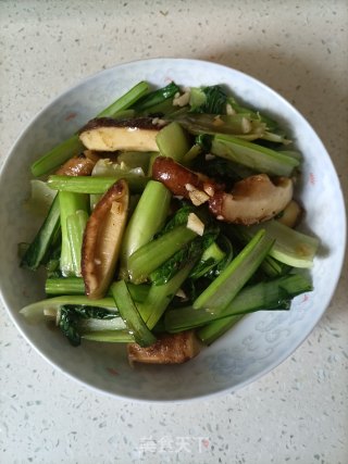 喷鼻菇炒油菜的做法步调：10