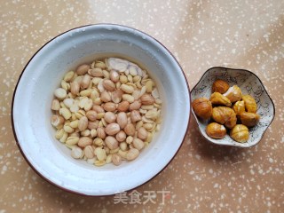 花死板栗豆乳的做法步调：1