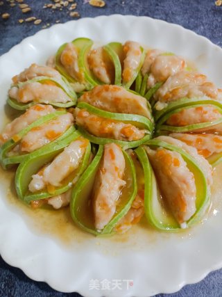 西葫芦蒸虾滑的做法步调：10