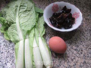 乌木耳鸡蛋炒毛毛菜的做法步调：1