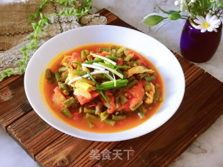 番茄鸡蛋炒豇豆的做法步调：12