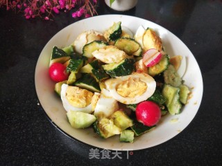 蒜泥拌合蔬鸡蛋的做法步调：4