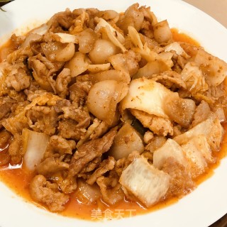 辣利剑菜炒五花肉的做法步调：8