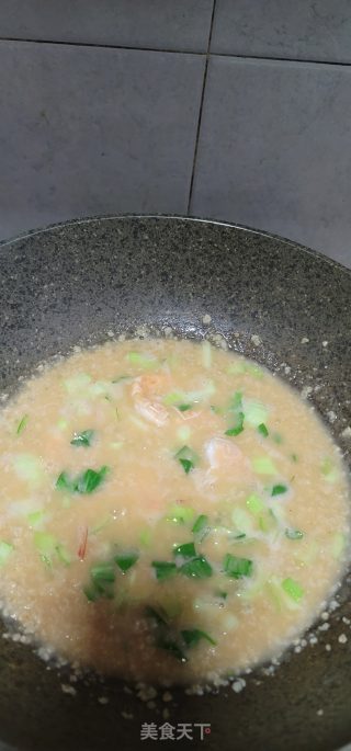 虾仁青菜燕麦粥的做法步调：11