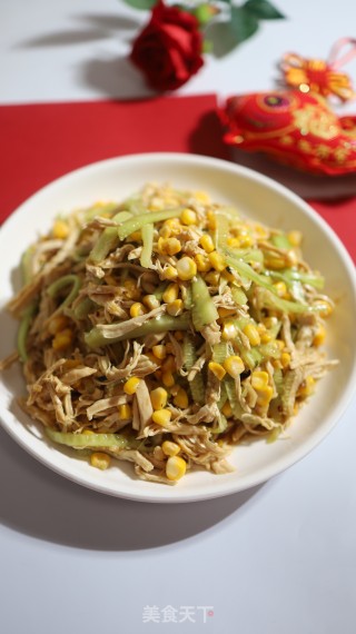 黄瓜玉米拌鸡胸肉的做法步调：7
