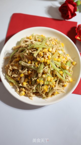 黄瓜玉米拌鸡胸肉的做法步调：6