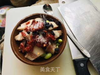毛豆蒸腊肉的做法步调：6