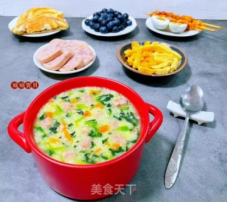 午饭肉小利剑菜苗胡萝卜疙瘩汤的做法步调：16