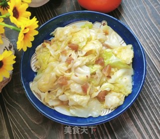 猪油渣炒包菜的做法步调：9