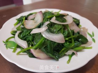 洋葱炒明月草的做法步调：5