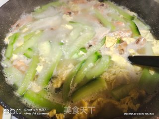 丝瓜鸡蛋虾头汤的做法步调：8