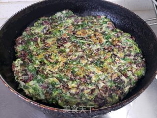 苋菜鸡蛋煎饼的做法步调：7