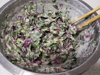 苋菜鸡蛋煎饼的做法步调：5