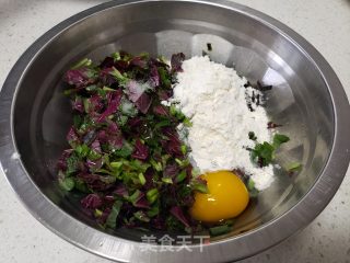 苋菜鸡蛋煎饼的做法步调：4